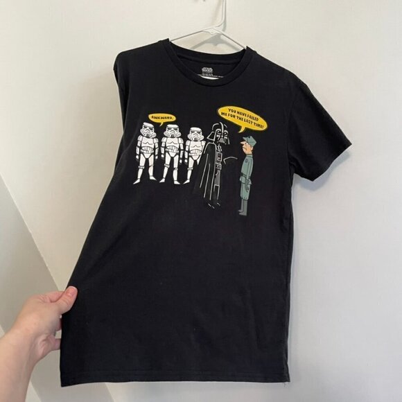 STAR WARS Mens Black Darth Vader Stormtrooper Short Sleeve Graphic Tee T-Shirt M - Picture 9 of 16